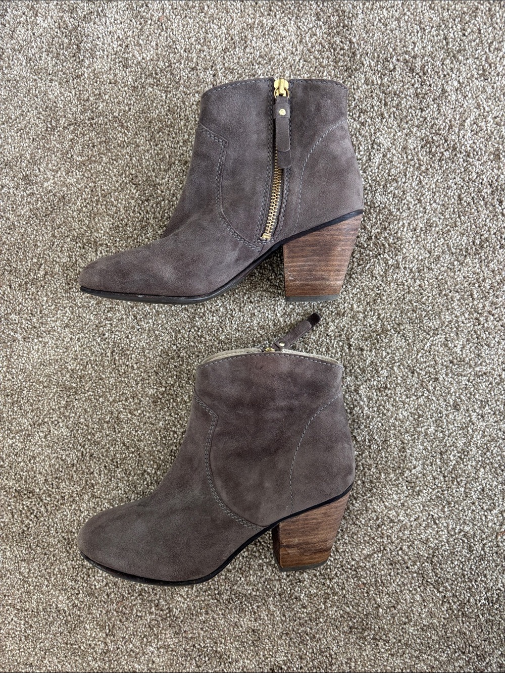 Boden Taupe Women's Western Ankle Boots